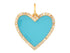 14k Solid Gold & Diamond Turquoise Heart Pendant, (14K-DCH-820)